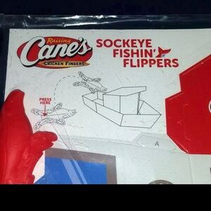 Raising Cane’s 2024 Kids' Meal Toy Sockeye Fishin' Flippers Kit - Unopened New.